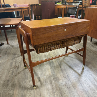 Mid Century Teak Sewing Cart from Denmark