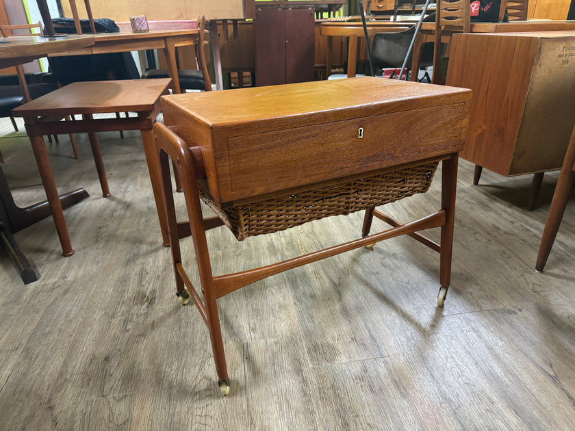 Mid Century Teak Sewing Cart from Denmark