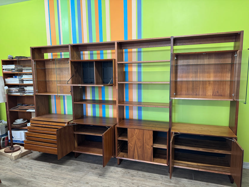 Mid Century Walnut Cado Freestanding Wall Unit