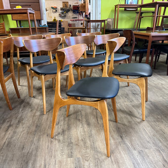 Mid Century Walnut and Ash Dining Chairs