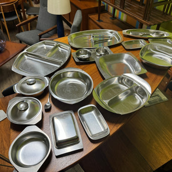 Mid Century Scandinavian Stainless Steel Serving Dishes