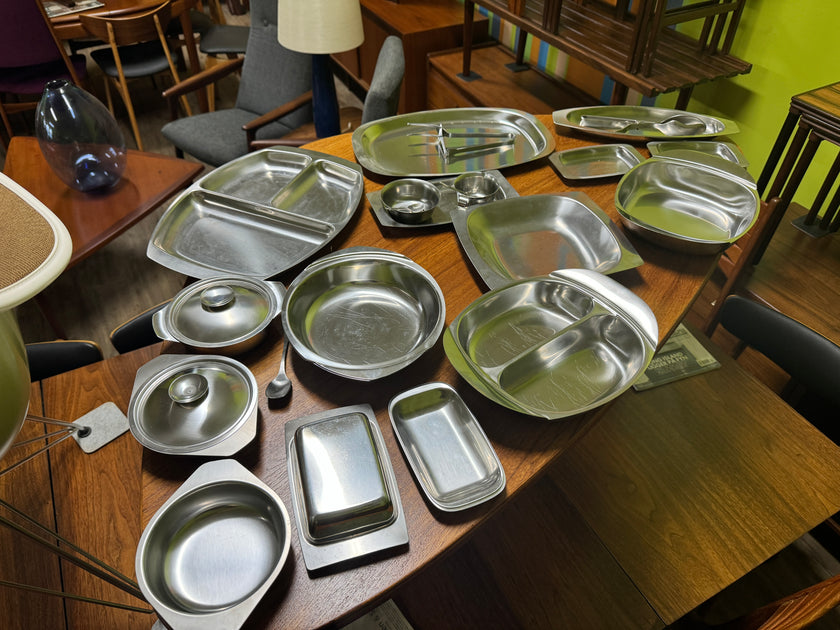 Mid Century Scandinavian Stainless Steel Serving Dishes