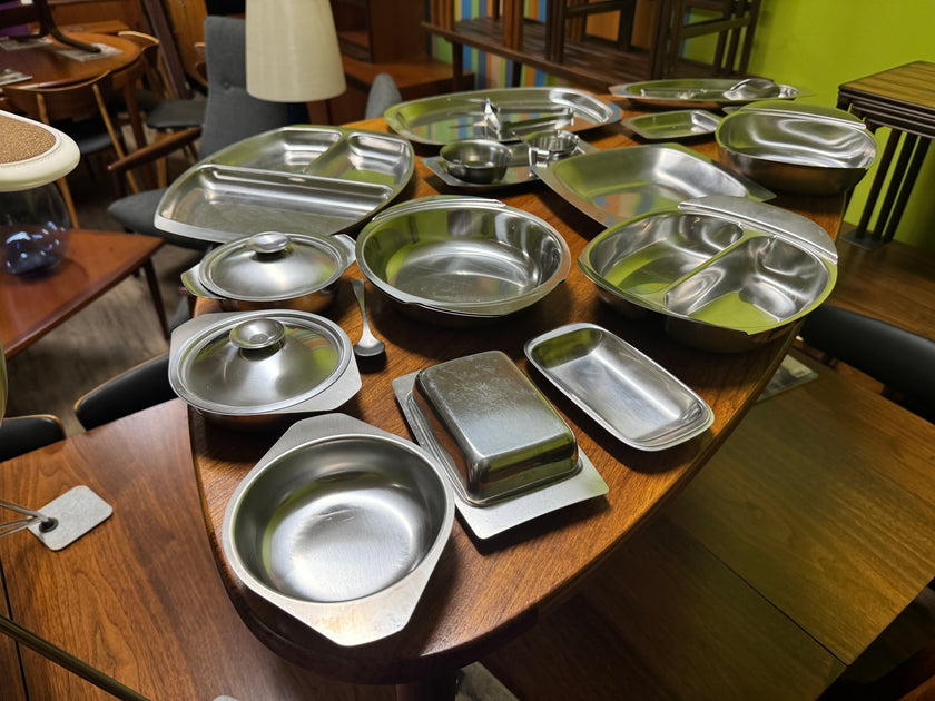 Mid Century Scandinavian Stainless Steel Serving Dishes