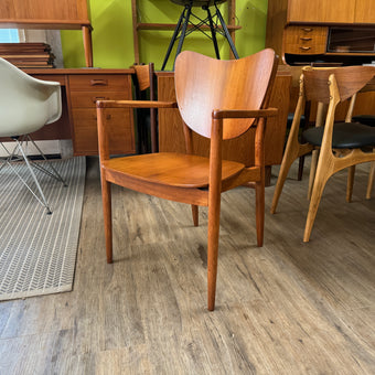 Mid Century Teak and Beech Arm Chair