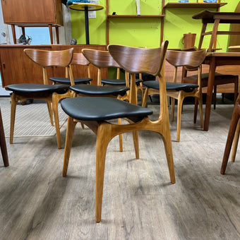 Mid Century Walnut and Ash Dining Chairs