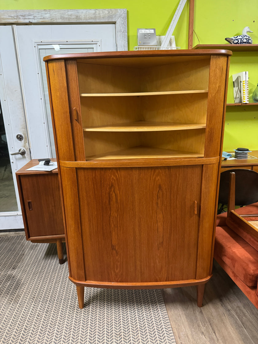 Mid Century Teak Corner Cabinet from Denmark