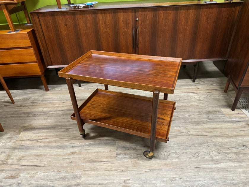 Mid Century Brazilian Rosewood Bar / Tea Cart from Denmark