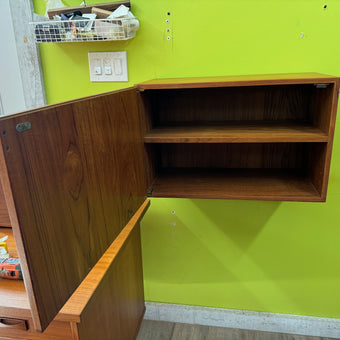 Mid Century Teak Wall Mounted Cabinet