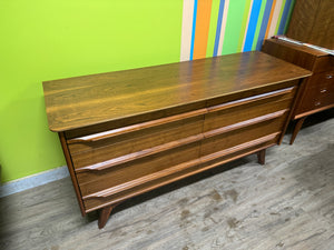 Mid Century Walnut 6 Drawer Dresser by Gibbard Furniture
