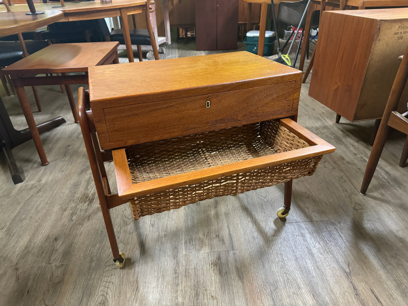 Mid Century Teak Sewing Cart from Denmark