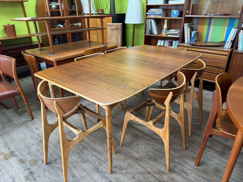 Mid Century Walnut and Ash Dining Table