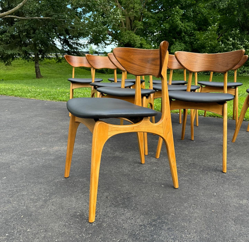 Mid Century Walnut and Ash Dining Chairs