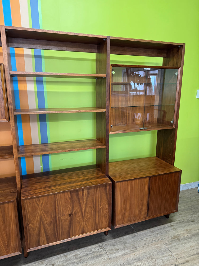 Mid Century Walnut Cado Freestanding Wall Unit