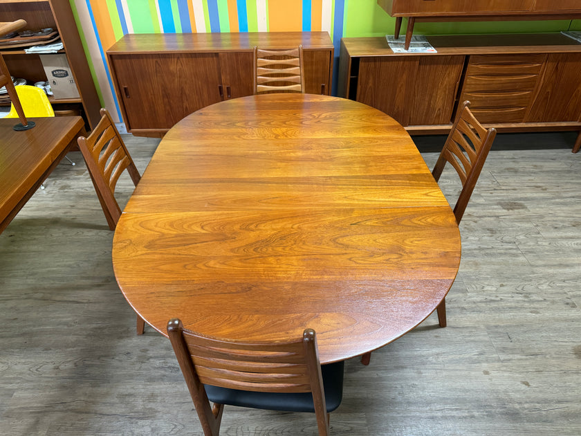 Mid Century Solid Teak Dining Table from Denmark