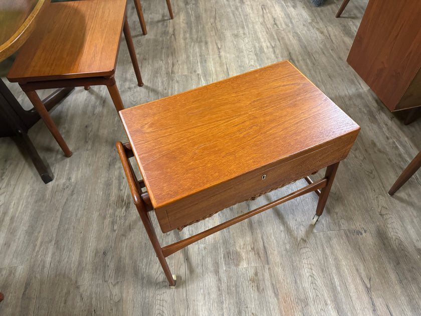 Mid Century Teak Sewing Cart from Denmark