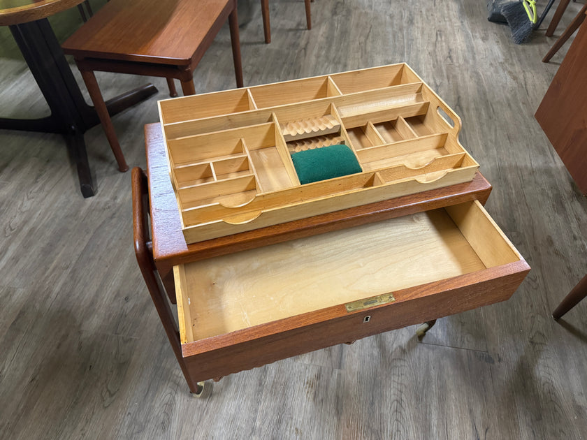 Mid Century Teak Sewing Cart from Denmark