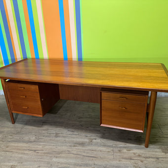 Mid Century Teak Executive Desk from Denmark