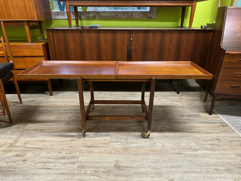 Mid Century Brazilian Rosewood Bar / Tea Cart from Denmark