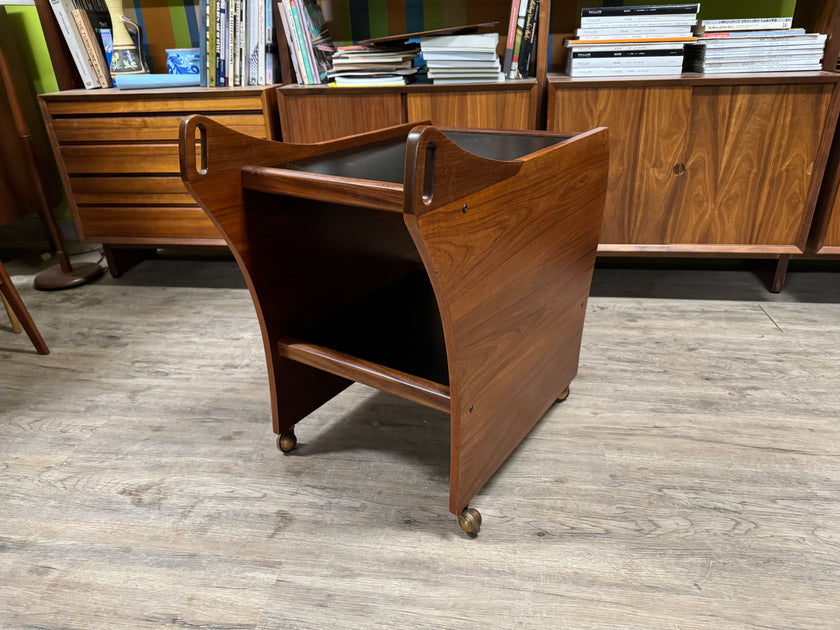 Mid Century Teak Bar Cart