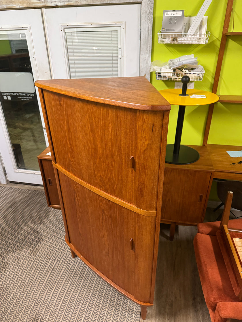 Mid Century Teak Corner Cabinet from Denmark