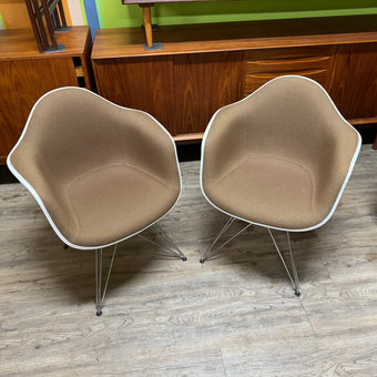 Sale!!! Eames Molded Fiberglass Full Padded Armchair with Eiffel Base