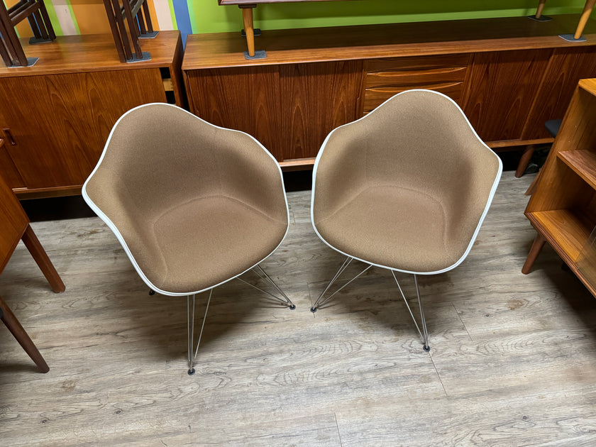 Sale!!! Eames Molded Fiberglass Full Padded Armchair with Eiffel Base