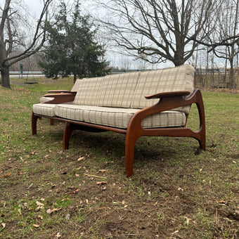 Mid Century Walnut Sofa and 2 Chairs by Adrian Pearsall