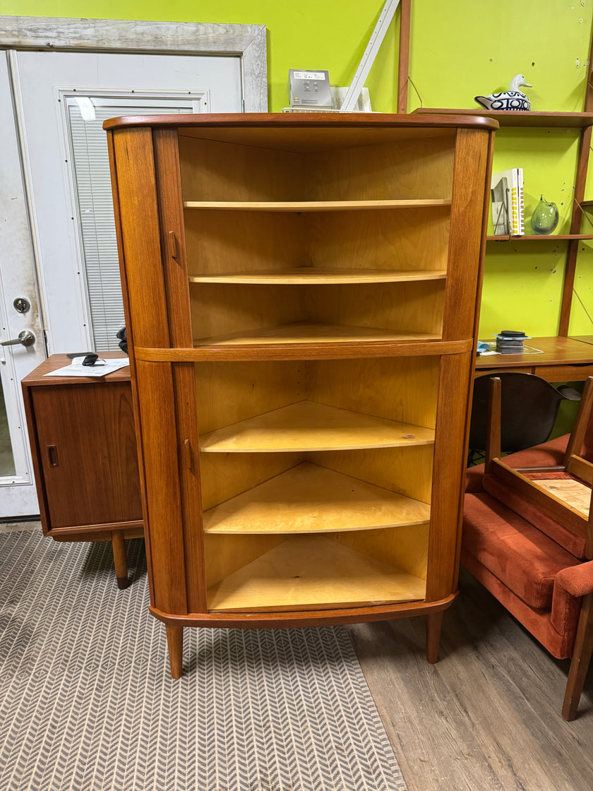 Mid Century Teak Corner Cabinet from Denmark