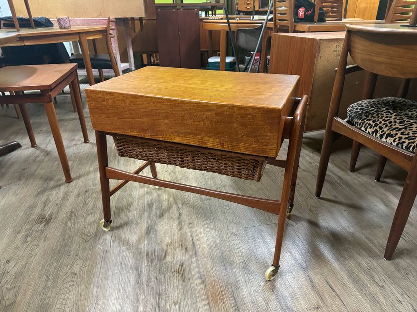 Mid Century Teak Sewing Cart from Denmark