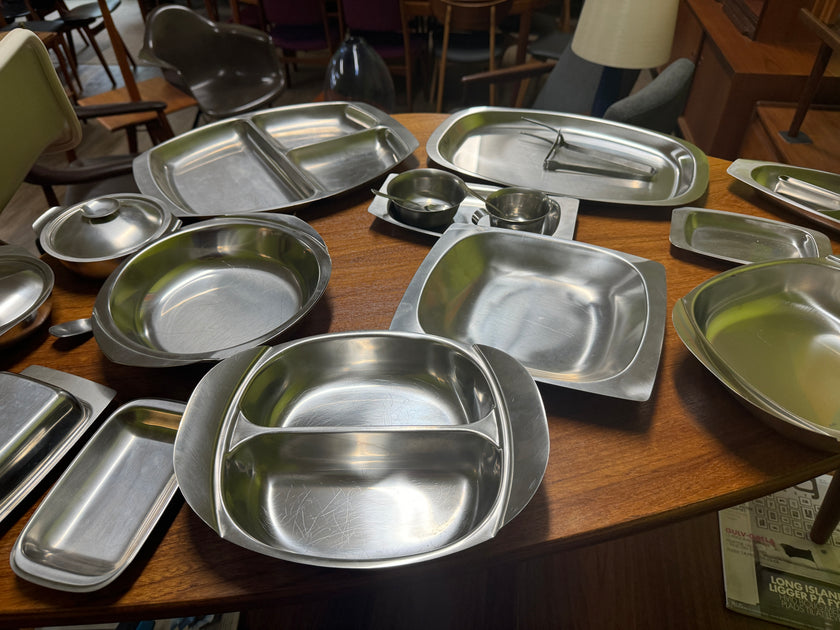 Mid Century Scandinavian Stainless Steel Serving Dishes