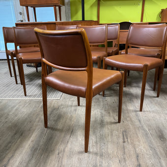 8 Mid Century Teak Dining Chairs from Denmark